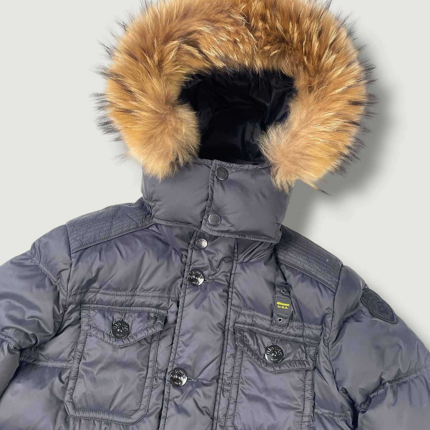 Blauer Vintage Daunenjacke (L)