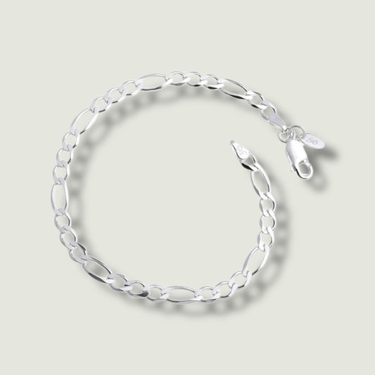 925 Silber 4,5mm Figaro Armband