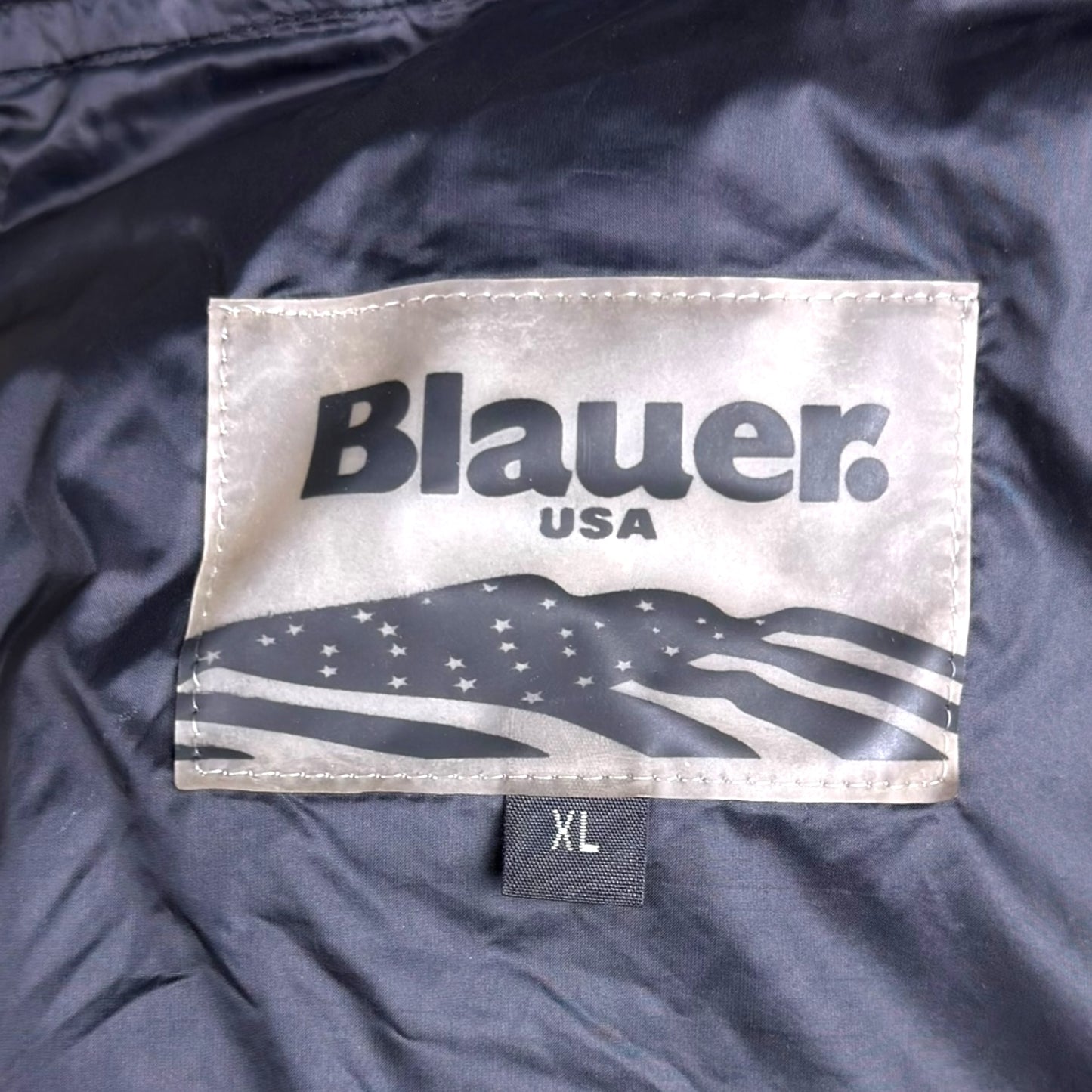 Blauer Vintage Daunenjacke (Xl)