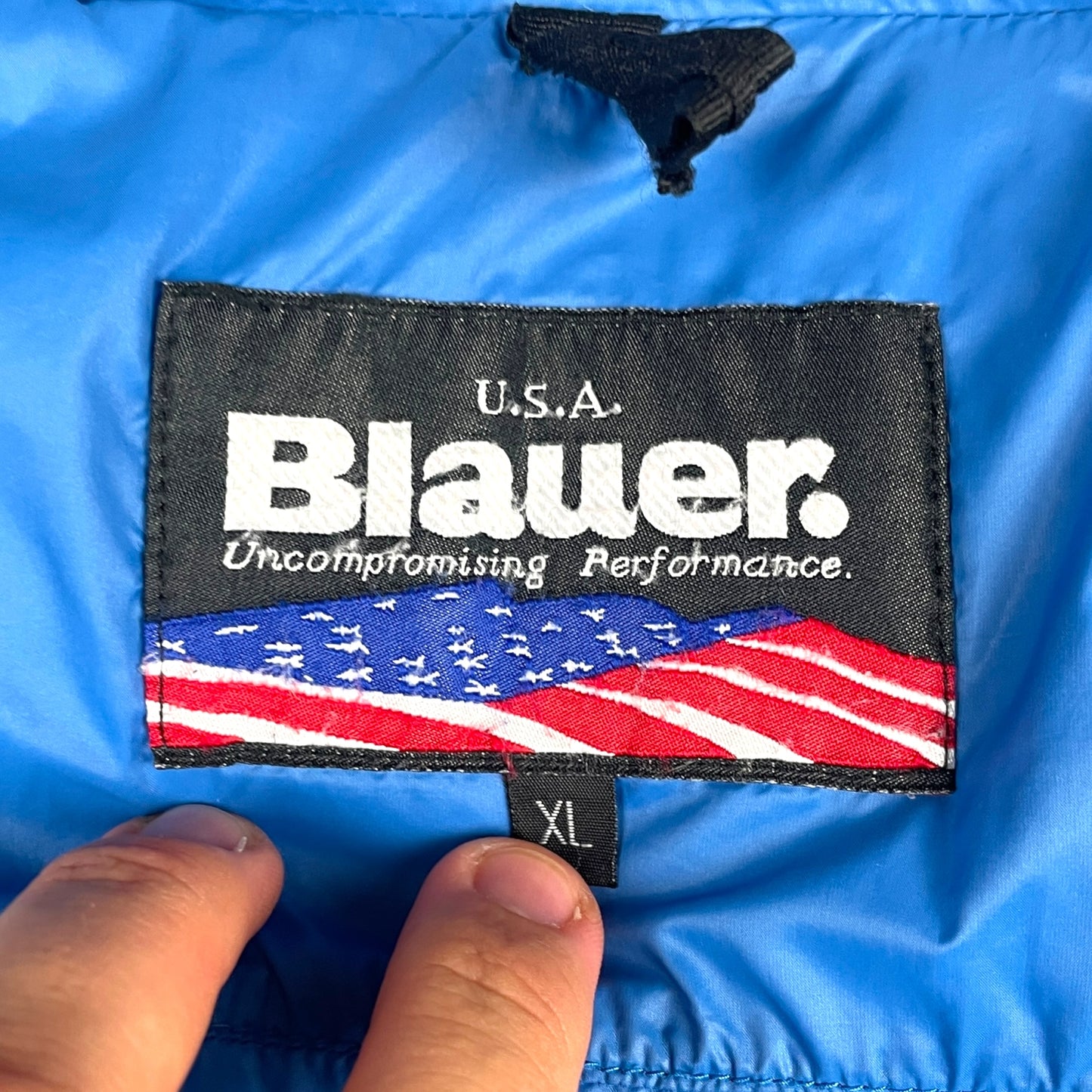 Blauer Vintage Daunenjacke (Xl)