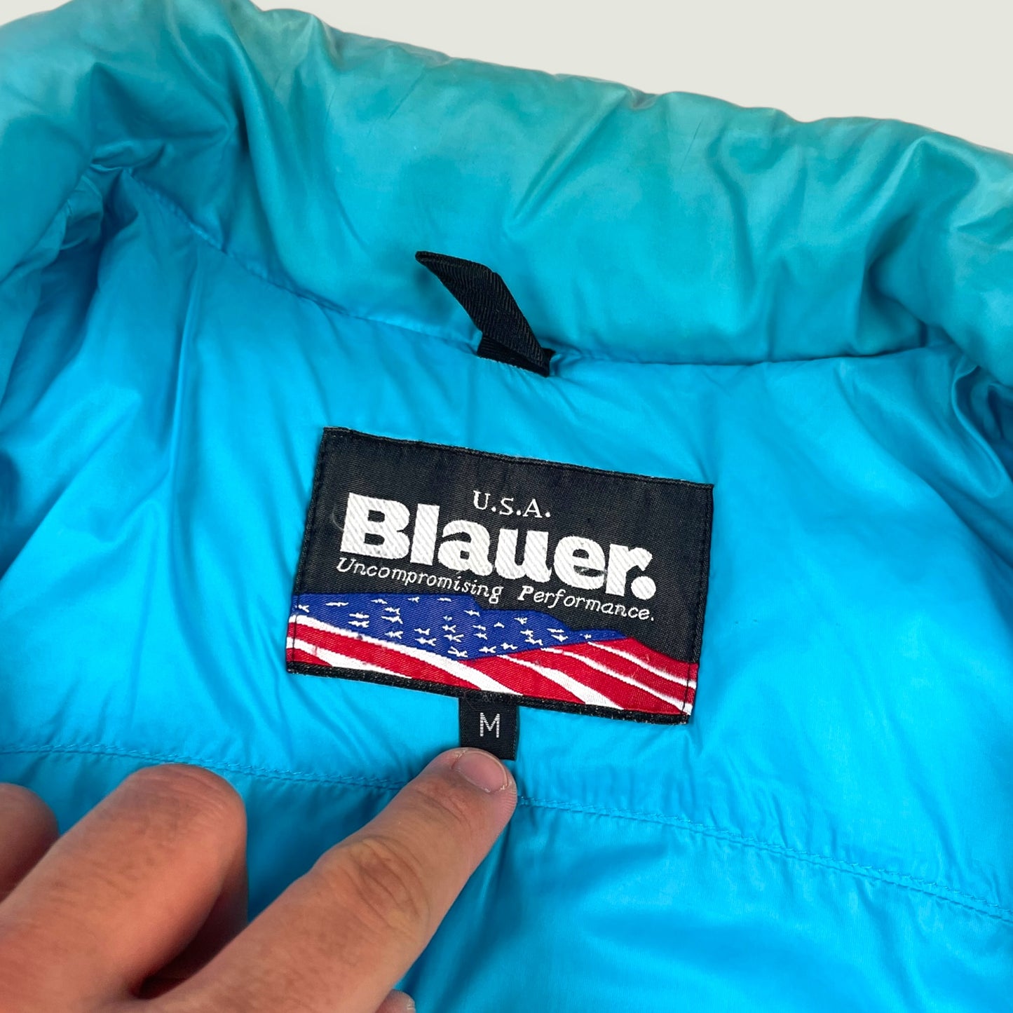 Blauer Vintage Daunenjacke (M)