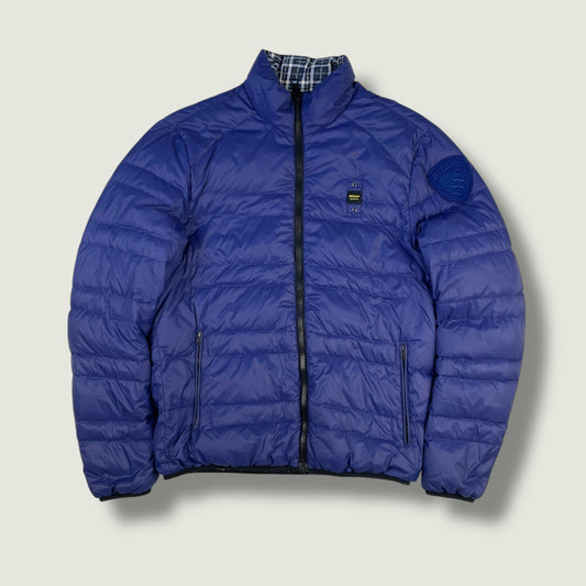 Blauer Vintage Reversible Daunenjacke (L)