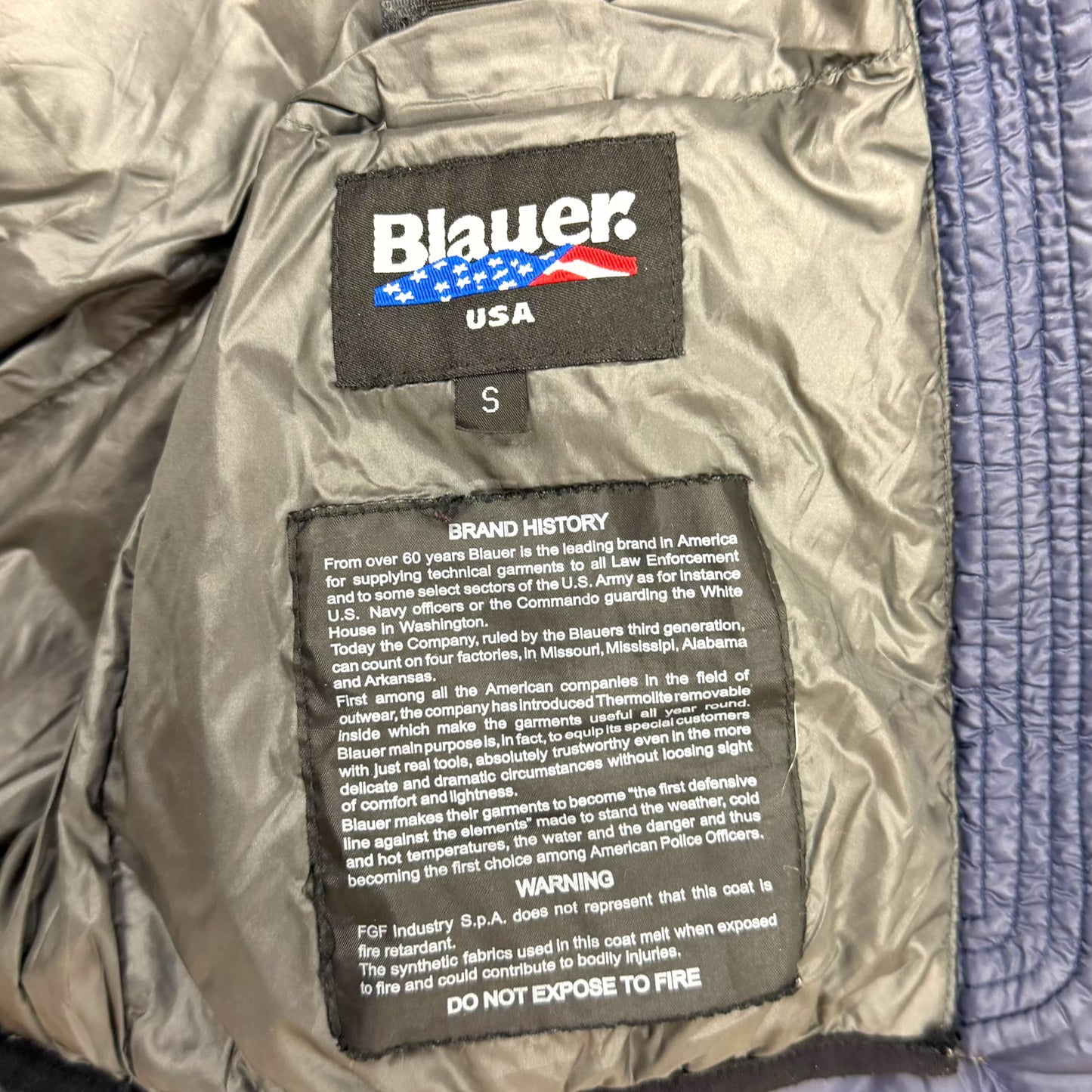 Blauer Vintage Daunenjacke (Xs)