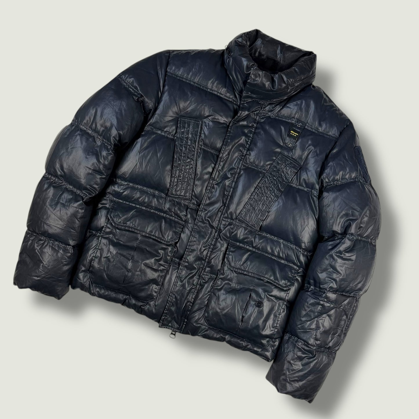 Blauer Vintage Daunenjacke (M)