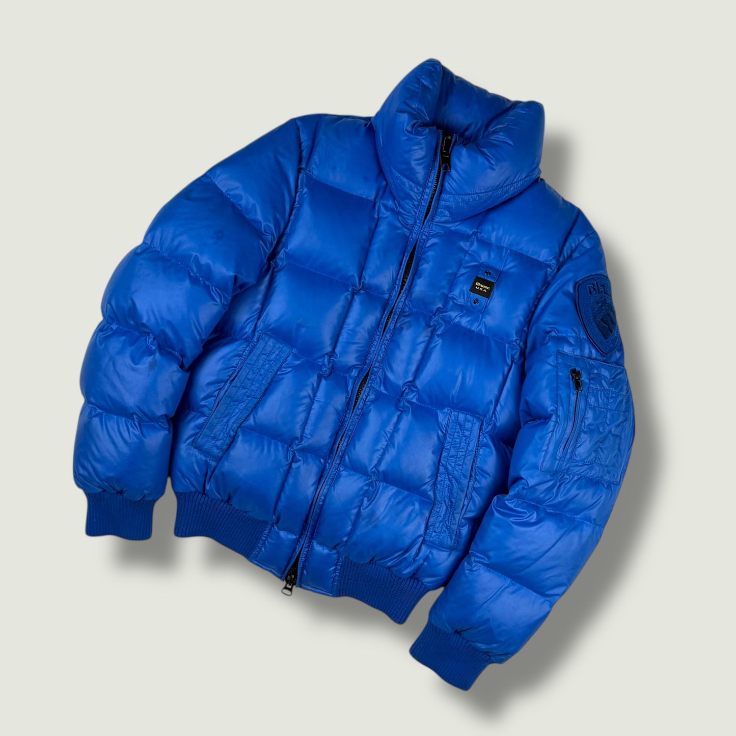 Blauer Vintage Daunenjacke (S)