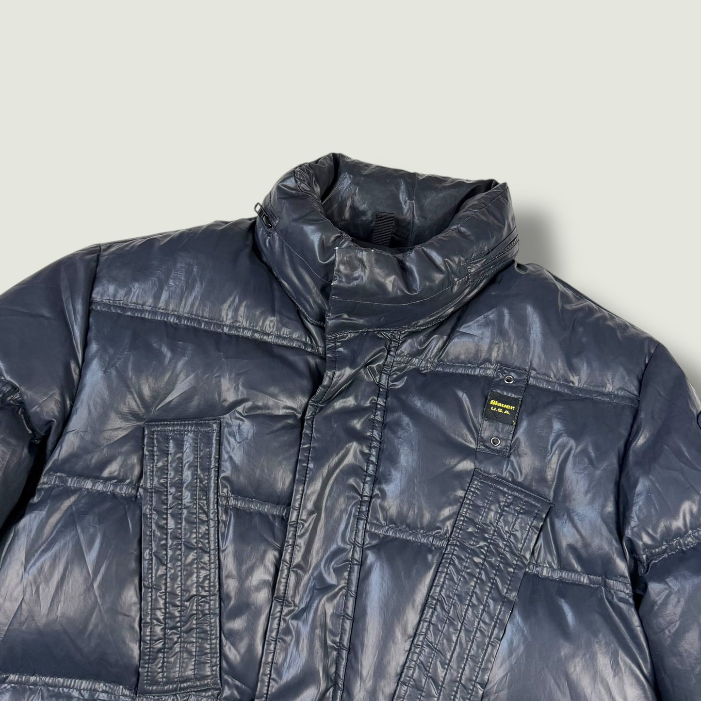 Blauer Vintage Daunenjacke (M)