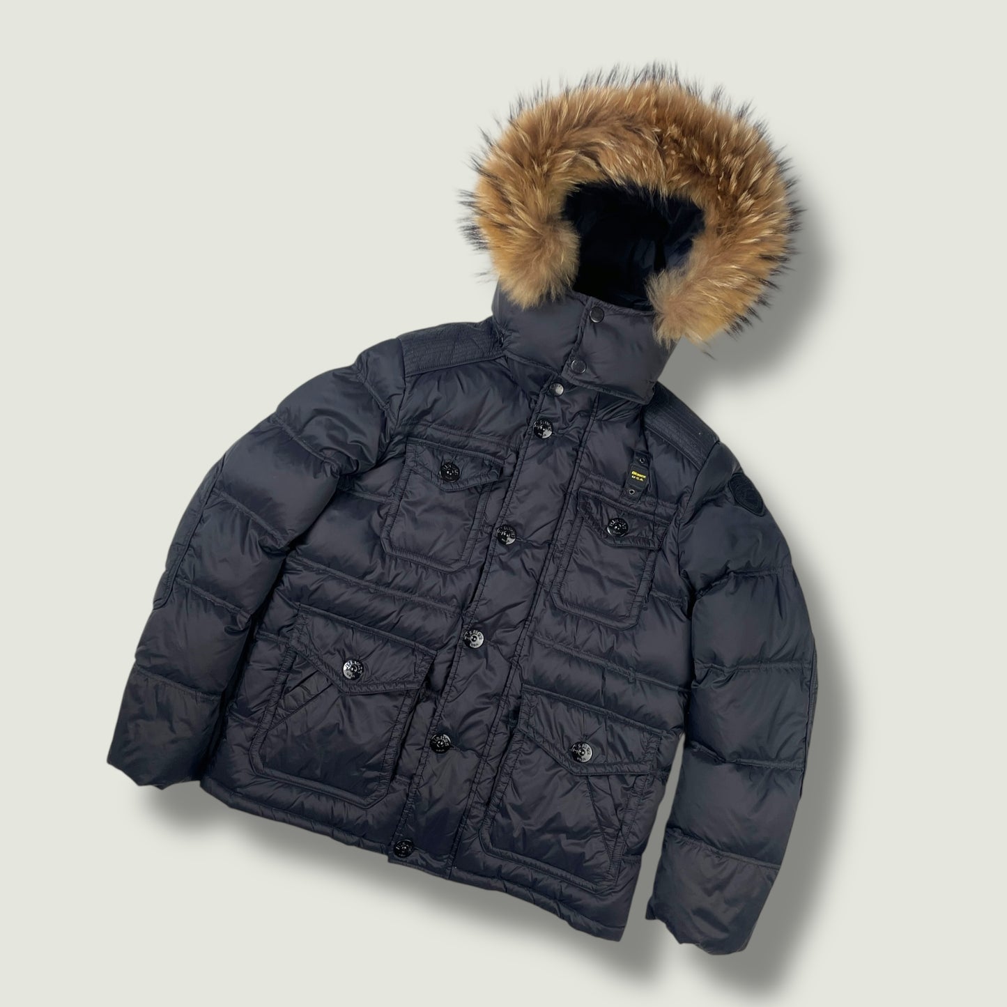 Blauer Vintage Daunenjacke (L)