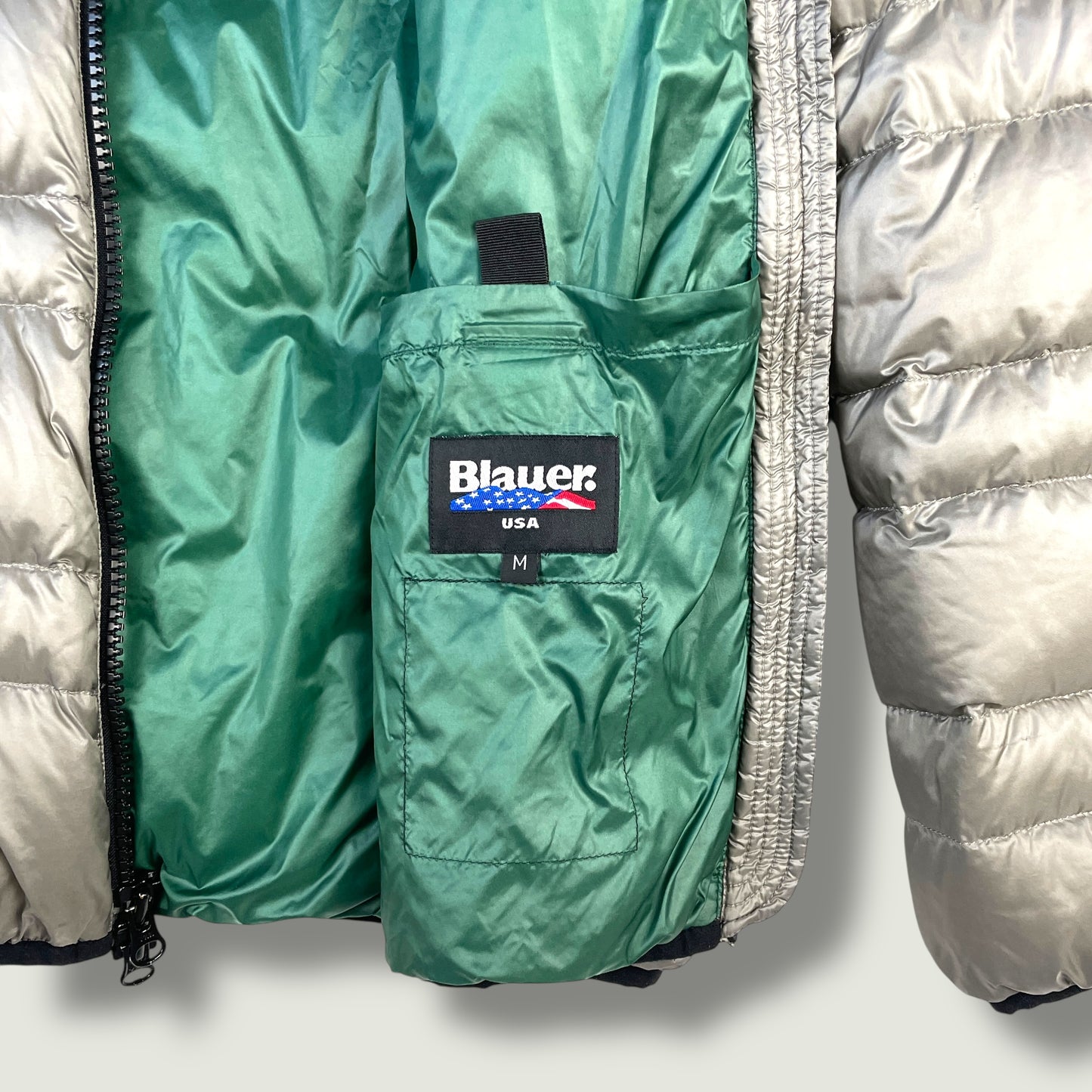 Blauer Vintage Daunenjacke (S)