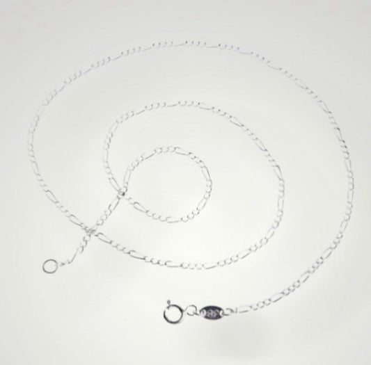 925 Silber 3,4mm Figarro Kette