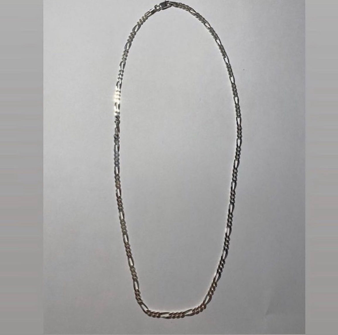 925 Silber Figarro Armband + Kette