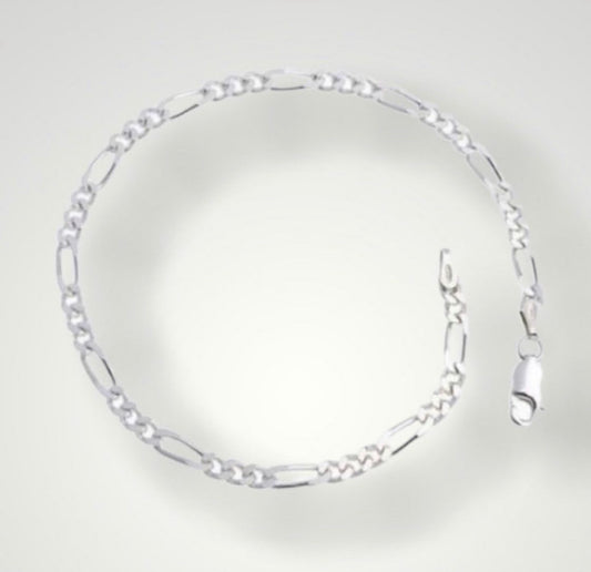 925 Silber 3,4mm Figaro Armband