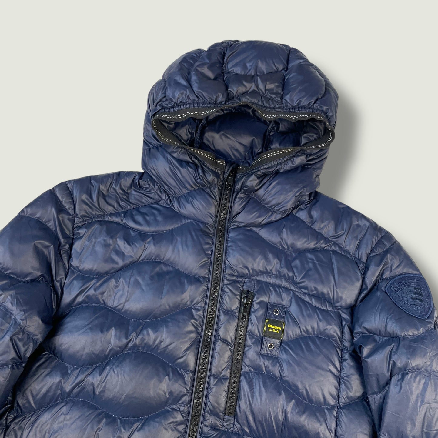 Blauer Vintage Daunenjacke (M)