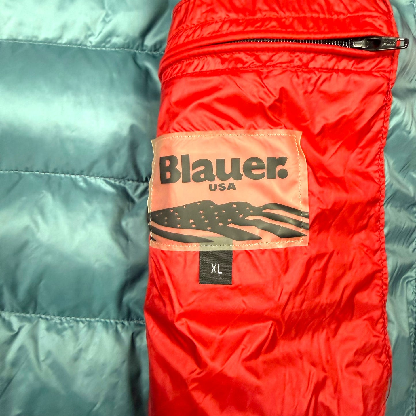 Blauer Vintage Daunenjacke (L)