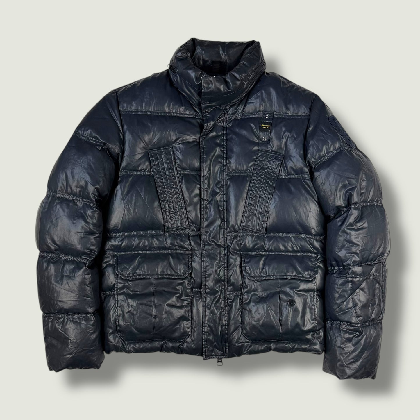 Blauer Vintage Daunenjacke (M)