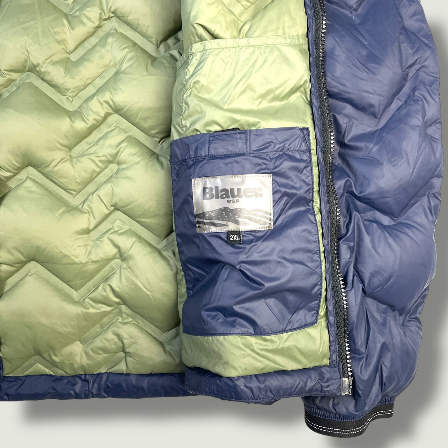 Blauer Vintage Daunenjacke (Xl)