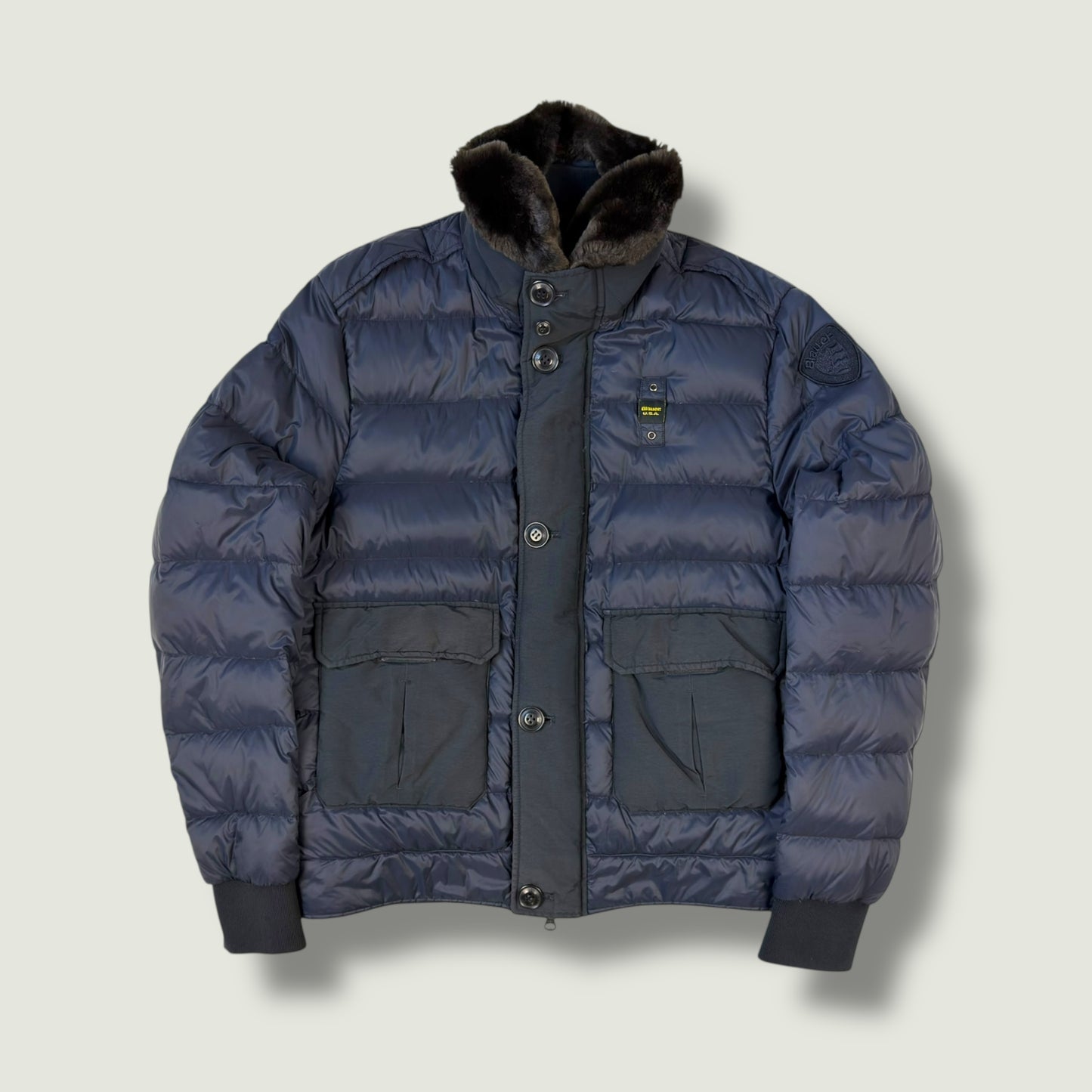 Blauer Vintage Daunenjacke (L)