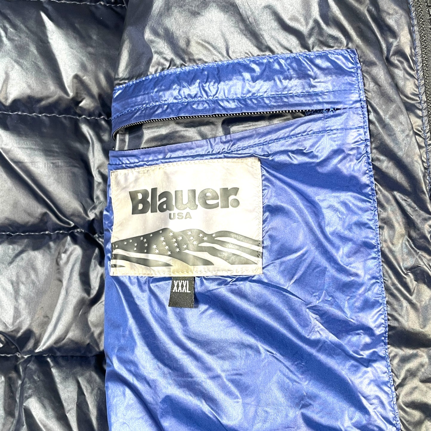 Blauer Vintage Daunenjacke (Xl)
