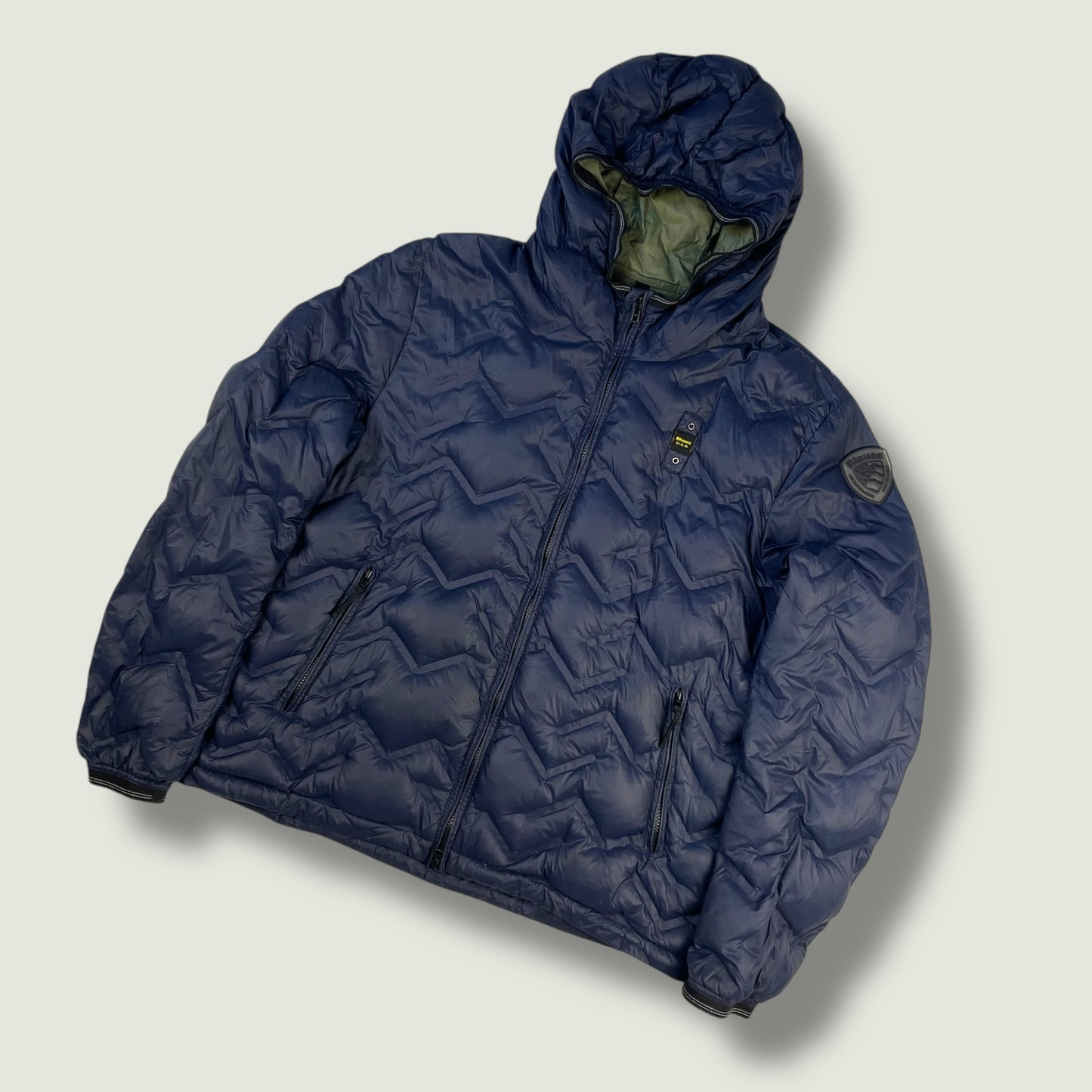 Blauer Vintage Daunenjacke (Xl)