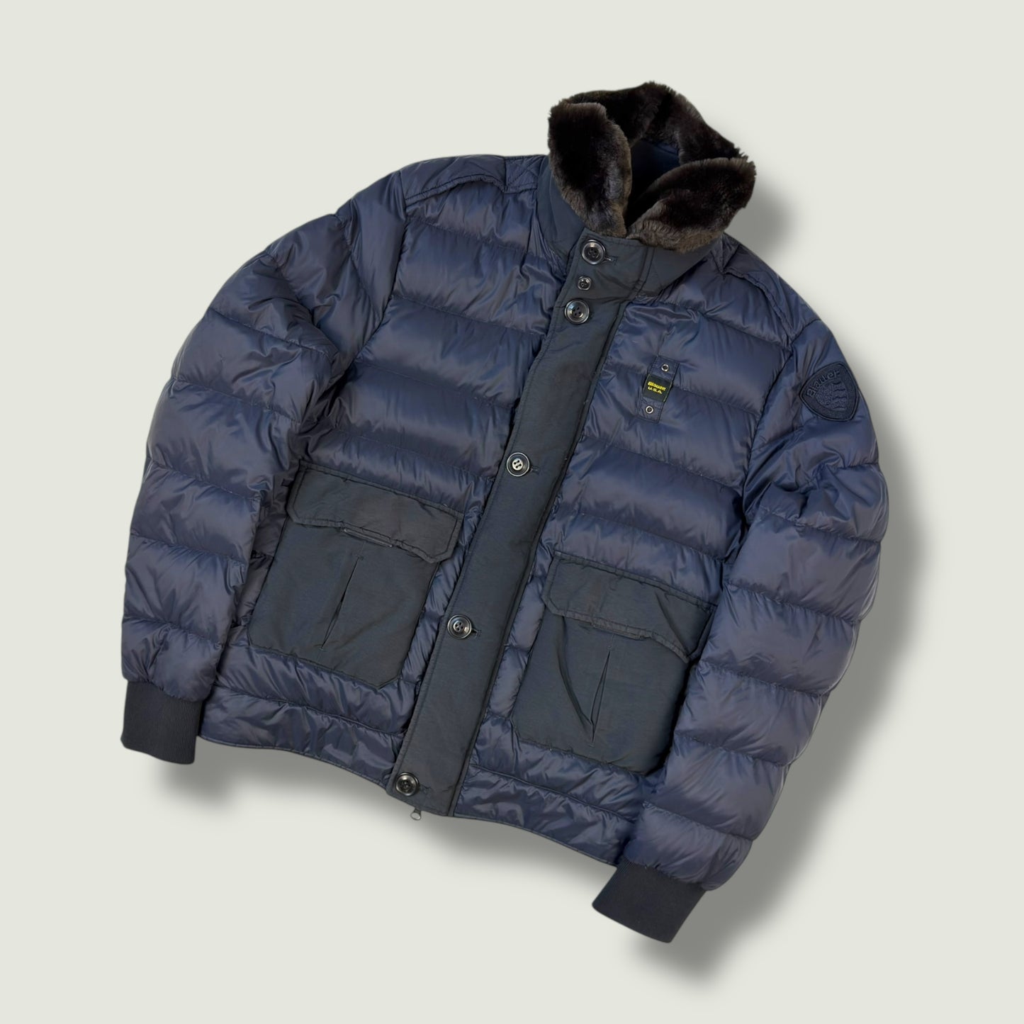 Blauer Vintage Daunenjacke (L)