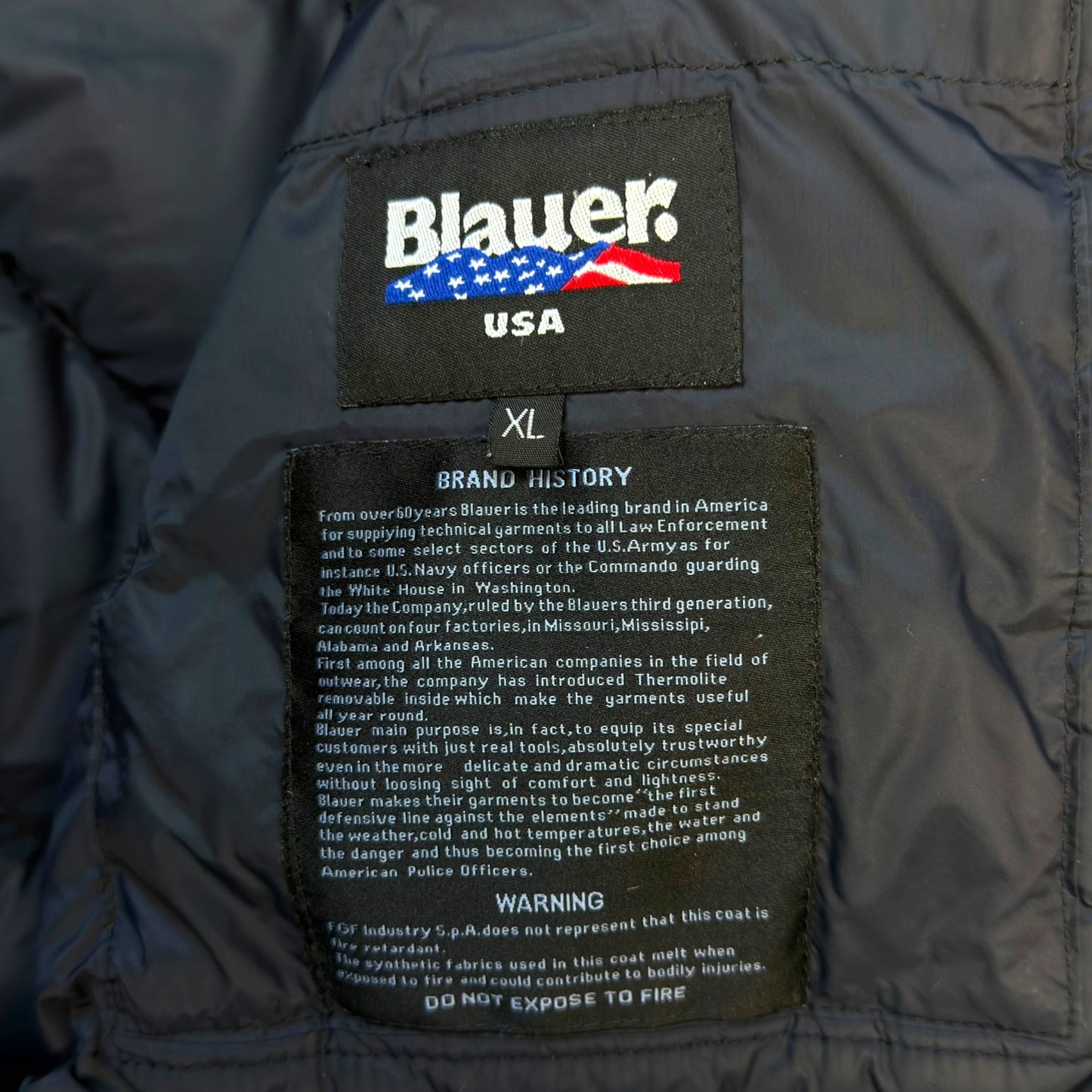 Blauer Vintage Daunenjacke (L)