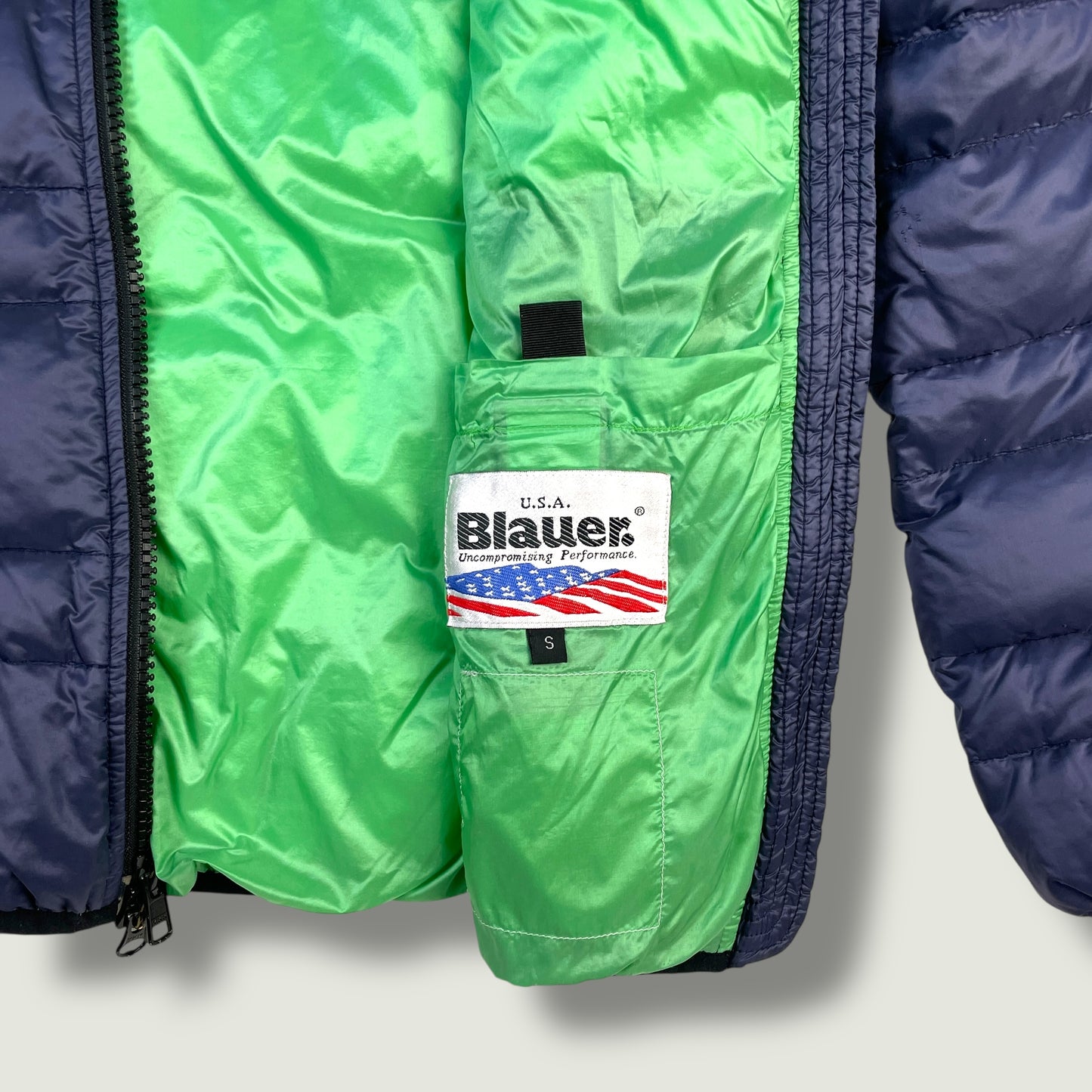 Blauer Vintage Daunenjacke (Xs)